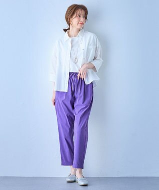 ANY コットンエアーウォッシュ5分袖シャツ ホワイト