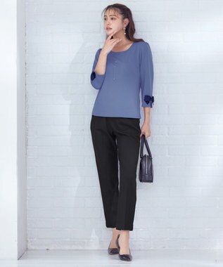 Tiaclasse 【安田美沙子さん着用・洗える】T/R両面起毛ストレッチパンツ ブラック