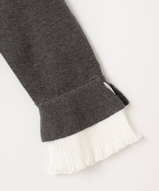 組曲 S 袖フリルニット ワンピース グレー系