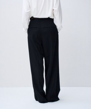 ATON WOOL GABARDINE | ワイドパンツ BLACK