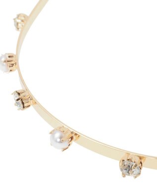 Maison de FLEUR ベロアビジューカチューシャ Black