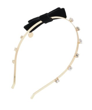 Maison de FLEUR ベロアビジューカチューシャ Black