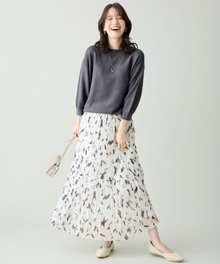 ANY アクリルガーターニット スレート