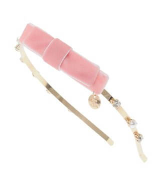 Maison de FLEUR ベロアビジューカチューシャ Pink