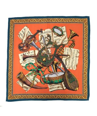 Marca 【伝統横濱スカーフ】演奏会  大判 シルクツイル スカーフ オレンジ