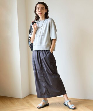 UNFILO L 【吸水速乾/UVケア】ハーフスリーブ ロゴSWEAT グレー