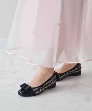 Bridget Birkin ＜3E＞【Bridget Birkin Walk】リボンウォーキングパンプス ブラックコンビ