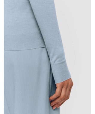 JOSEPH 【洗える】キャッシュエアー　ラウンドネックニット Faded Sky