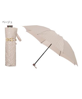 MOONBAT 【耐風】FURLA 折傘 アーチロゴ ベージュ