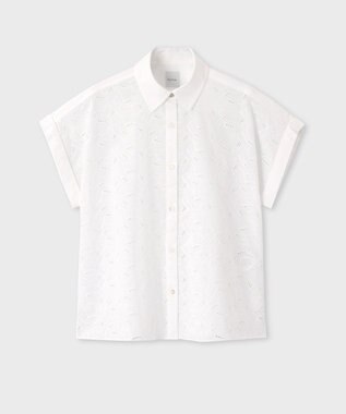 Paul Smith 【洗える】コットンレース 半袖シャツ ホワイト