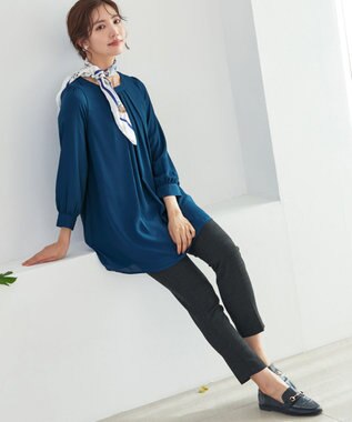 Tiaclasse 【安田美沙子さん着用・洗える】T/R両面起毛ストレッチパンツ グレーチェック