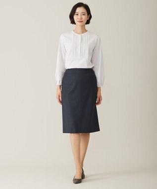 J.PRESS LADIES S 【吸水速乾】プレーティングジャージー ハシゴレース カットソー ライトグレー系