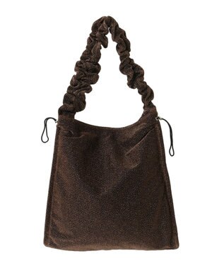 Green Parks ａｎｄｍｉｋｋａ．ラメニットクシュクシュトートバッグ Brown