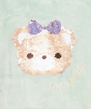 ANY KIDS 両面 フリース スパンコール トレーナー ミント×クマ