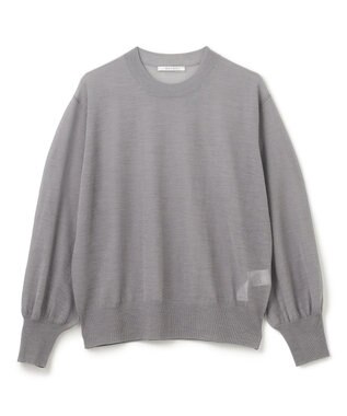 BEIGE， 【洗える】CADDO / シアーウールクルーネックトップス Md.Gray