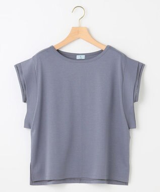 組曲 ハシゴレースフレンチスリーブ カットソー チャコールグレー系