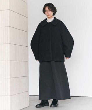 #Newans 【昨年即完売コート新色追加！】プードルコクーンコート ブラック