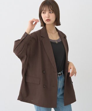 earth music&ecology シアードルマンジャケット Brown