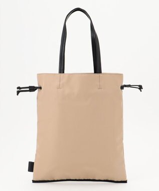 自由区 ナイロン巾着サブトート バッグ サンドベージュ