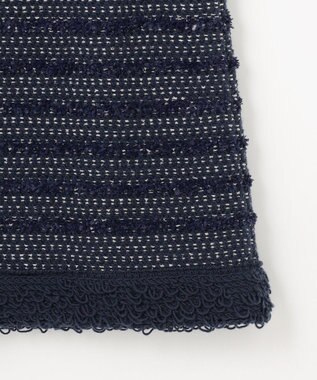 自由区 【カトリエムブーケ】Tweed melange フリンジスカート ネイビー系