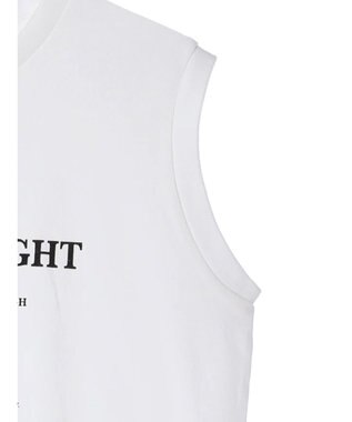 AMERICAN HOLIC 前後ロゴノースリーブカットプルオーバー Off White