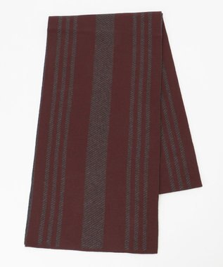 JOSEPH ABBOUD 【チクチクしない】リバーシブルSNOWYストライプマフラー ワイン系2