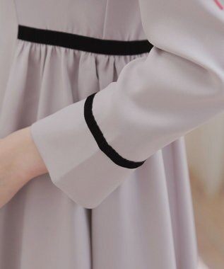 Tiaclasse 【安田美沙子さん着用・新色追加・洗える】ベロアラインフレアワンピース ラベンダーグレー