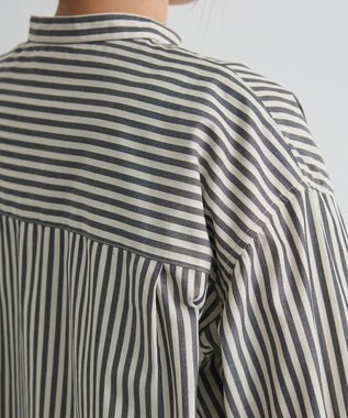 CRAFT STANDARD BOUTIQUE バンドカラーシャツ Stripe Gray