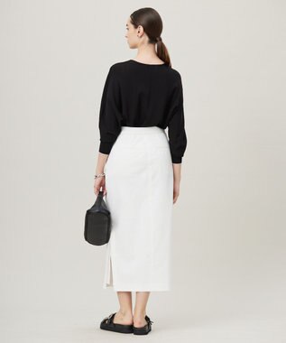 ICB L 【洗える】シンセティックハイゲージ Vネックニット ブラック系