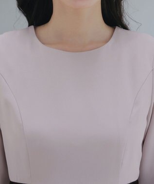 Tiaclasse 【安田美沙子さん着用・新色追加・洗える】ベロアラインフレアワンピース ラベンダーグレー