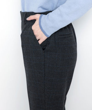 Tiaclasse 【安田美沙子さん着用・洗える】T/R両面起毛ストレッチパンツ グレーチェック