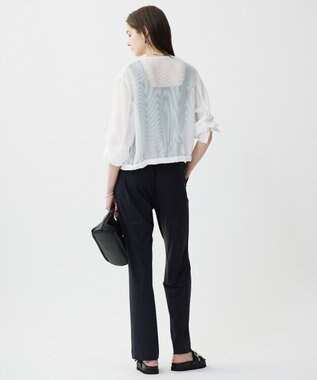 ICB L 【洗える】Ta/Peメッシュ ブルゾン オフホワイト系