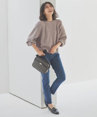 ANY 【洗濯機可】ウールブレンドクロップドニット モカ