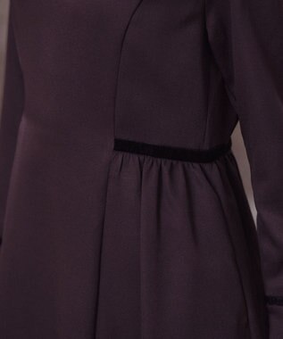 Tiaclasse 【安田美沙子さん着用・新色追加・洗える】ベロアラインフレアワンピース ボルドー