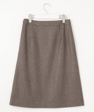 J.PRESS LADIES S 【セットアップ対応】ウールストレッチツイード スカート ダークブラウン系
