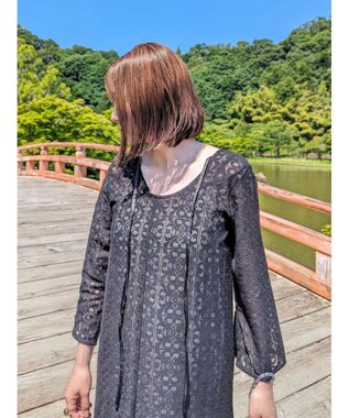 Green Parks AnriettMusee レースロングワンピース Black