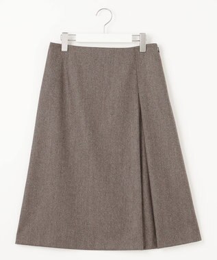 J.PRESS LADIES S 【セットアップ対応】ウールストレッチツイード スカート ダークブラウン系