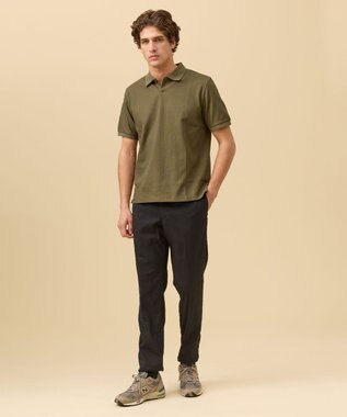 J.PRESS MEN ジャケットインの最適解【接触冷感 / 吸水速乾】【J.PRESS PREMIUM JERSEY】スキッパー ポロシャツ カーキ系