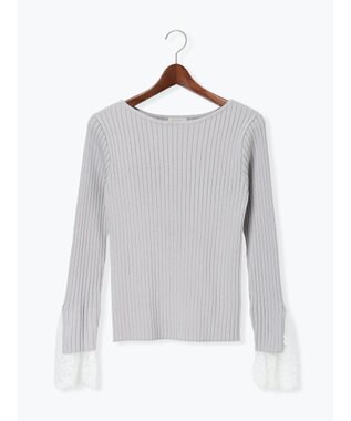 Te chichi レースカフスリブニット Ｓグレー