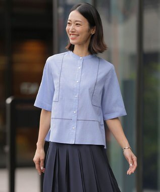 J.PRESS LADIES S 【WEB限定カラーあり・一枚で着映え】ラミー ポプリン ボクシーシャツ