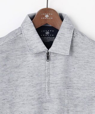 JOSEPH ABBOUD  【フランス産リネン×日本の技術・清涼感】ノルマンディリネントップジャージ ジップ ポロシャツ ブルー系