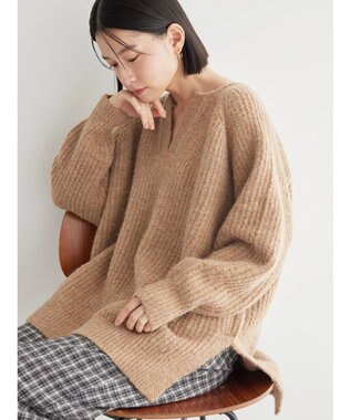 AMERICAN HOLIC ミックスヤーンカフタンニットプルオーバー Beige