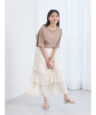 earth music&ecology ＢＯＸ　Ｔシャツ Beige