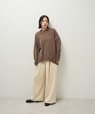 Green Parks リラックスモールニットチュニック Brown