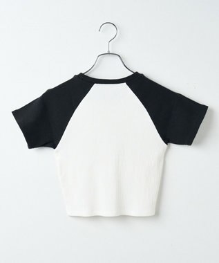 WEGO ラインストーンラグランちびT ホワイトその他