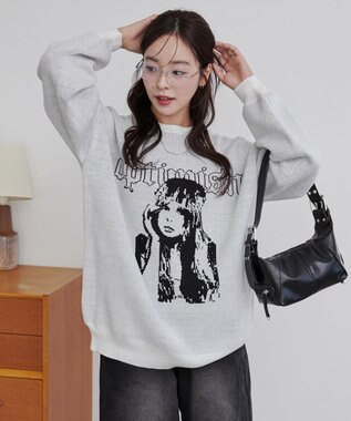 WEGO グラフィックニットBIGプルオーバー 柄13