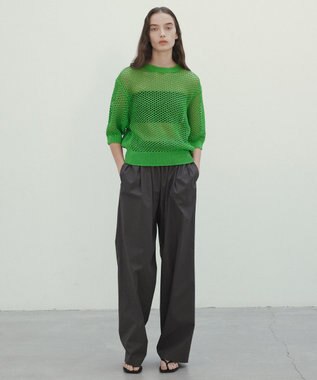 BEIGE， 【洗える・CLUEL 5月号掲載】MALLOW / コットンイージーワイドパンツ Slate