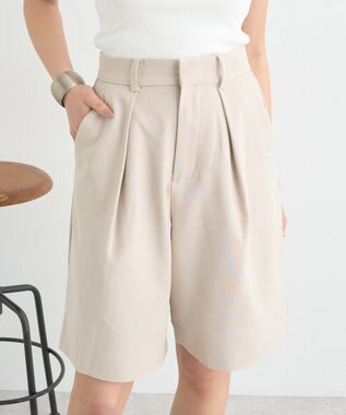 earth music&ecology タックハーフパンツ Beige