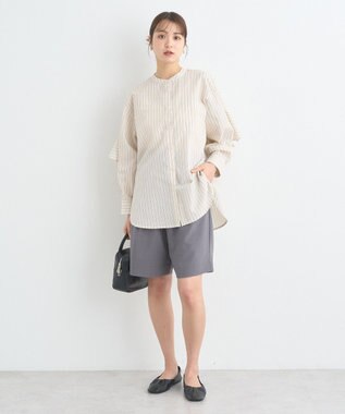 earth music&ecology タックハーフパンツ Gray