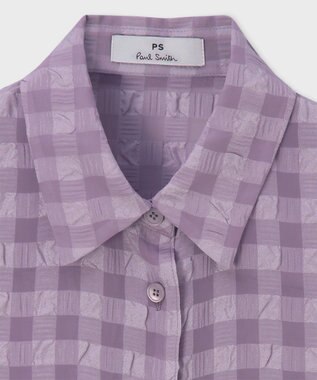 Paul Smith シアサッカー チェック シャツ ラベンダー